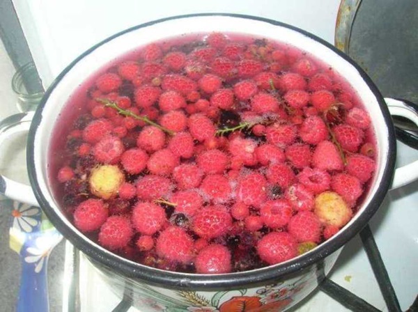 Heerlijke compote van frambozen voor de winter