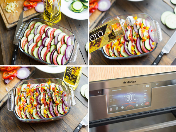 Een eenvoudig recept: ratatouille in pittige saus