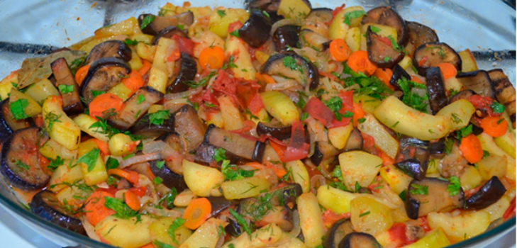 Gebakken aubergine