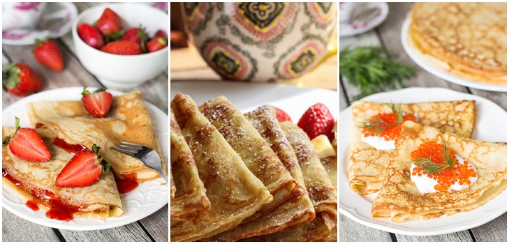 Originele recepten voor pannenkoeken op Pancake Day 2017 stap voor stap met de foto: op melk, kefir, gist, met vullingen voor elke smaak