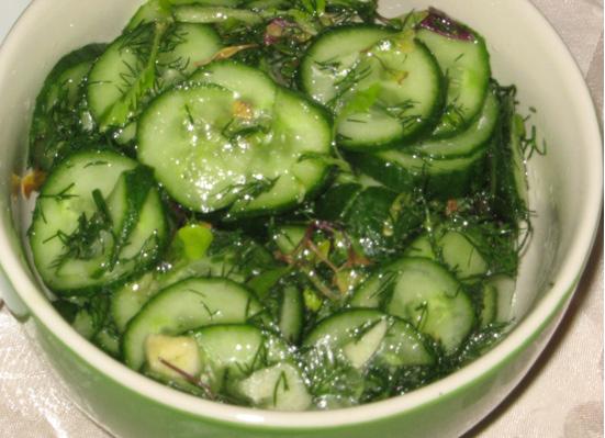 Komkommersalade voor de winter