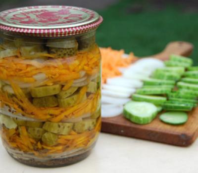 Komkommersalade voor de winter
