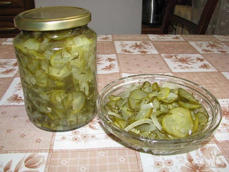 Komkommersalade voor de winter