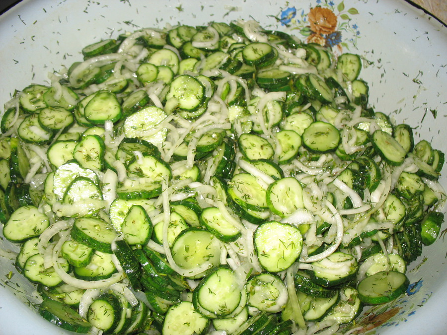 Komkommersalade voor de winter