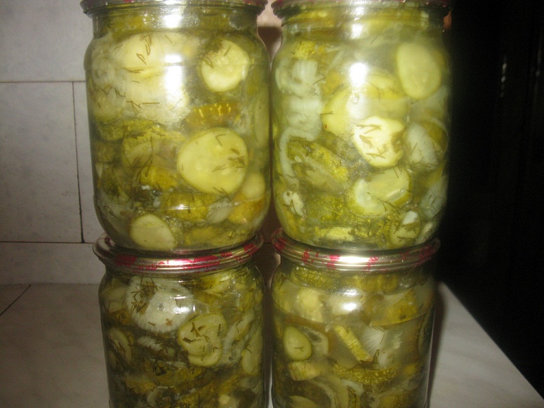 Komkommersalade voor de winter