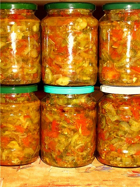 Komkommersalade voor de winter