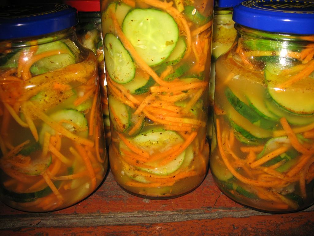 Komkommersalade voor de winter