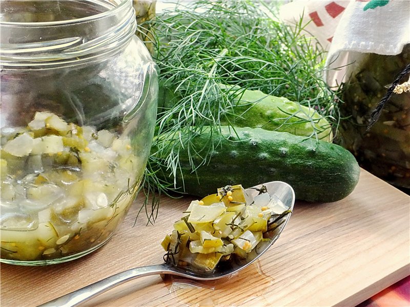 Komkommersalade voor de winter