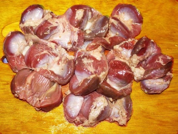 Salade van kippenmagen