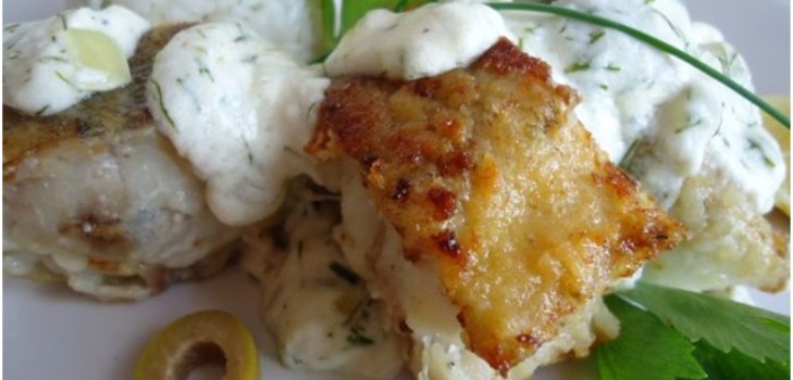 Alaska pollak met saus