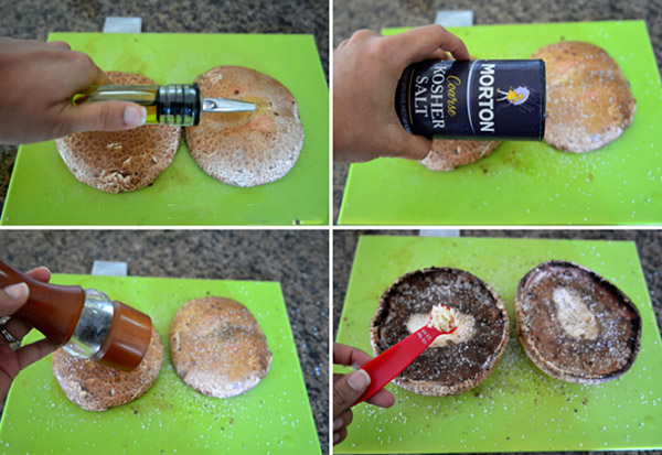 Gegrilde champignons met tomaat en garnalen vulling, heerlijk recept