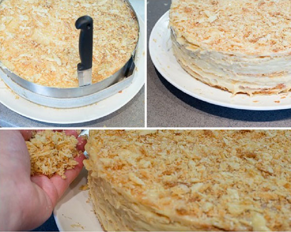 Cake "Napoleon", recepten met een foto thuis: klassiek (Sovjet), met vla, met gecondenseerde melk, van bladerdeeg