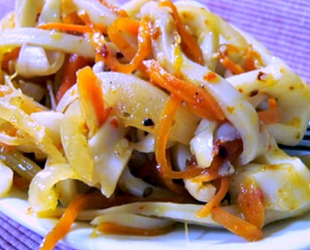 Lenten tafeldecoratie - inktvis salade