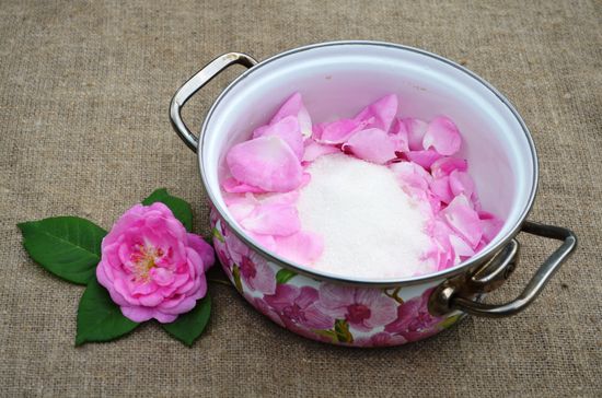 Het recept van klassieke jam van rozen