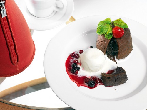Vegetarische desserts op de feestelijke tafel