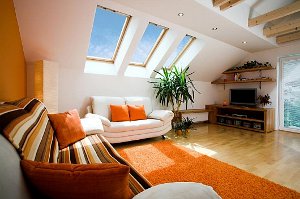 Interieur van de zolder