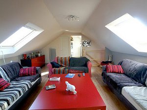 Interieur van de zolder