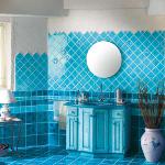 Interieur in blauwe kleur