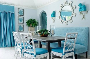 Interieur in blauwe kleur