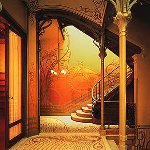 Art nouveau-stijl in het interieur